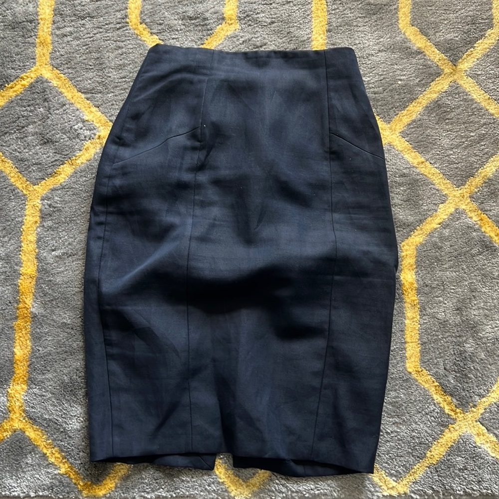 The Row Navy Blue Pencil Skirt